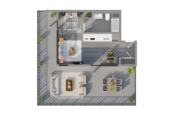 Edendale 3D Floor Plan Studio L Penthouse