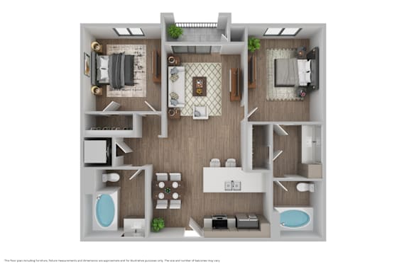 Eddy Redondo Residences The Breakwater Cove floorplan 2x2 897 square feet