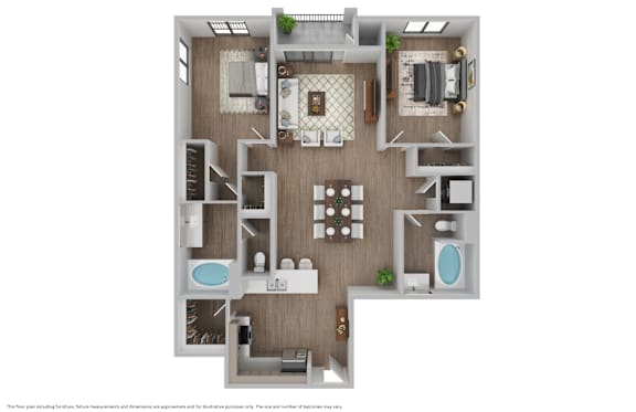 Eddy Redondo Residences The Longboard floorplan 2x2 1356 square feet