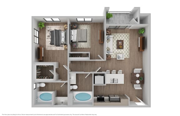 Eddy Redondo Residences The Moon Tide floorplan 2x2 979-1079 square feet