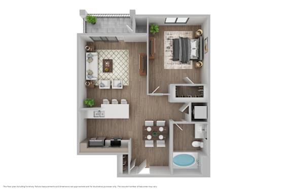 Eddy Redondo Residences The Shoreline floorplan 1x1 896 square feet