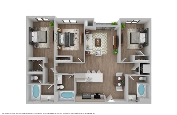 Eddy Redondo Residences The Sunset Curl floorplan 3x3 1433 square feet