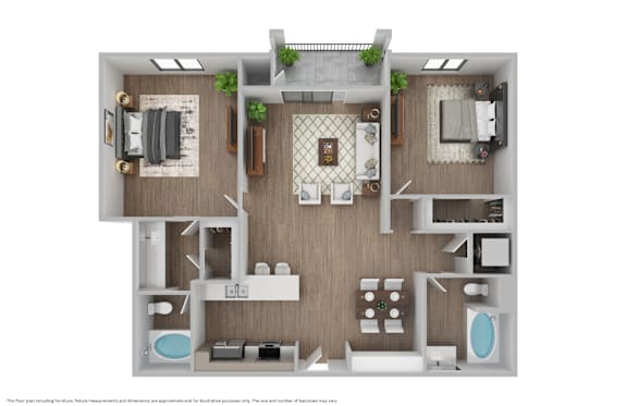 Eddy Redondo Residences The Surfer floorplan 2x2 1362 square feet