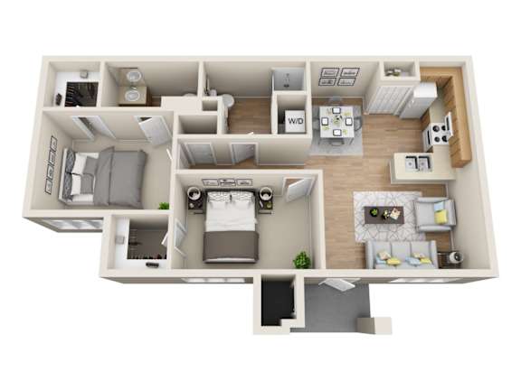 Whispering Palms two bedroom two bathroom floorplan