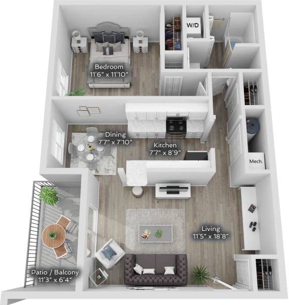 a 1 bedroom floor plan  the crossings
