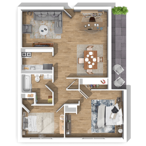 a floor plan of a house with a bedroom and a living room