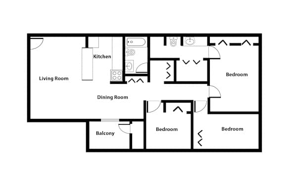 3 Bed | The Flats of Chambersburg apartment in Chambersburg PA
