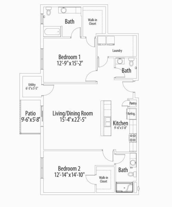 Camp Hill Apartment Floor Plan C | Camp Hill Apartments | Centerpointe Apartments