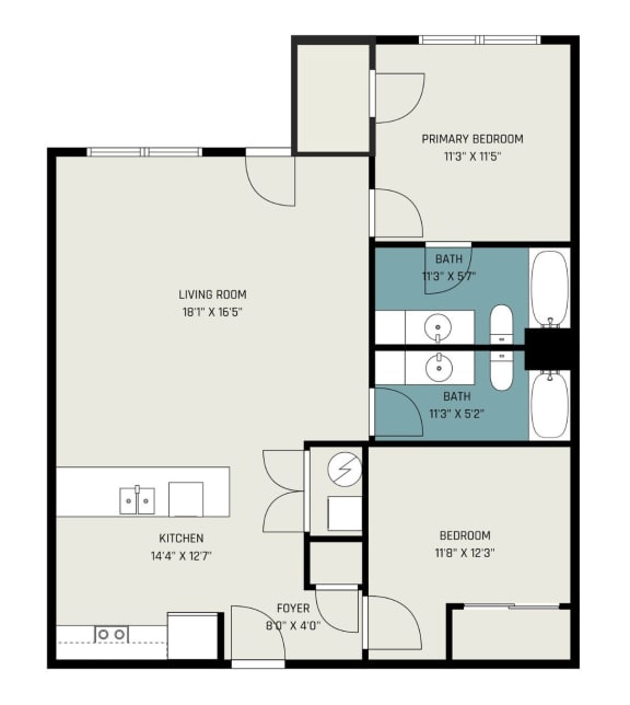 Floor Plan  two bedroom two bathroom floor plan Oakwood Hills Mechanicsburg, PA PMI