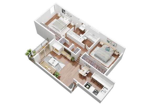 2 Bedroom 1 bath at 714 Veteran Apartments