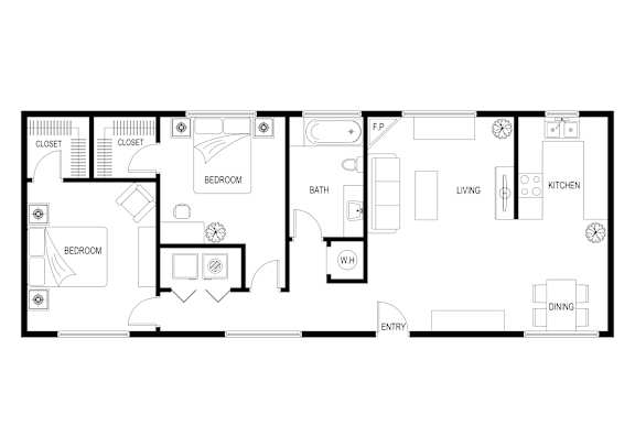 2 Bedroom Acacia Floorplan
