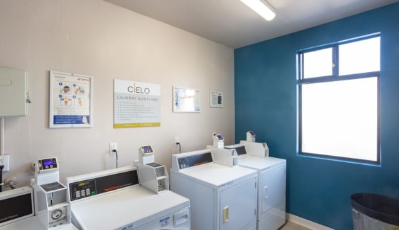 Laundry Room Available at Cielo with state of the art washers and dryers.
