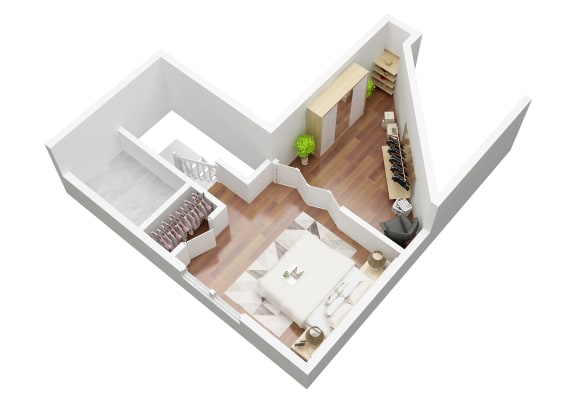 1 bedroom Loft Apartment  Second Floor