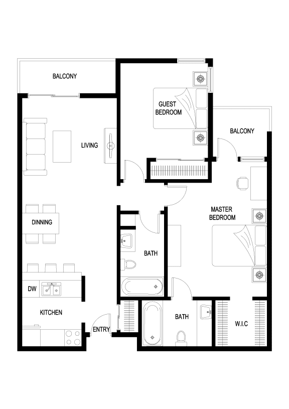 Cielo 2 Bedroom Apartments