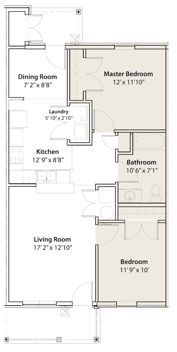 Floor Plan  A floor plan of a house with labeled rooms and dimensions.