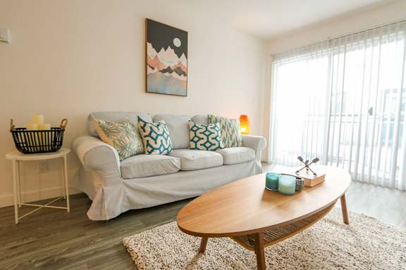1 Bedroom - Floor plan B at Westwood Riviera Apartments, Los Angeles
