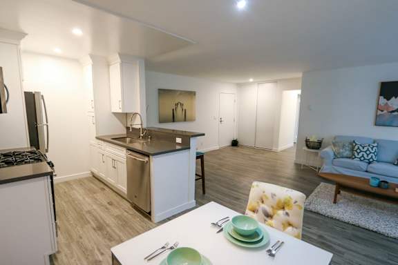 1 Bedroom - Floor plan B at Westwood Riviera Apartments, California, 90024