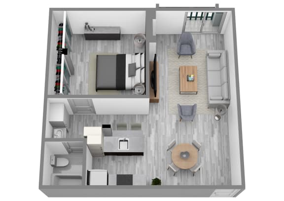 Floor Plan  1BD - A at Westwood Riviera Apartments, California