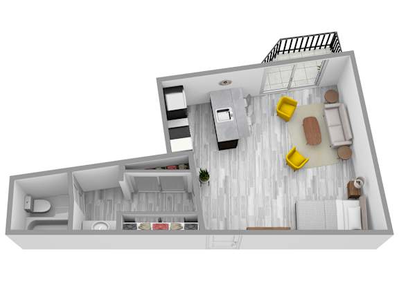 Studio B at Westwood Riviera Apartments, Los Angeles