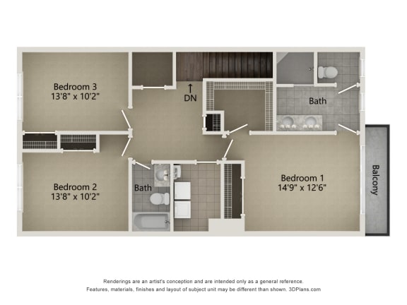 a floor plan of a 1 bedroom apartment