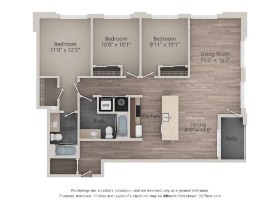 3 bedroom floor plan | the edge at 450