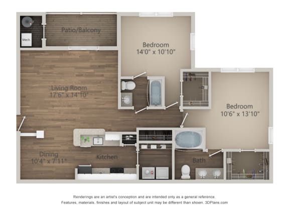 a 1 bedroom floor plan | the edge at 450
