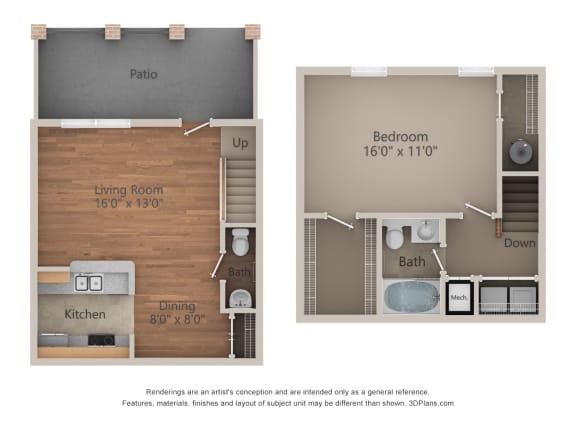 a floor plan for a 1 bedroom apartment with 1 bathroom