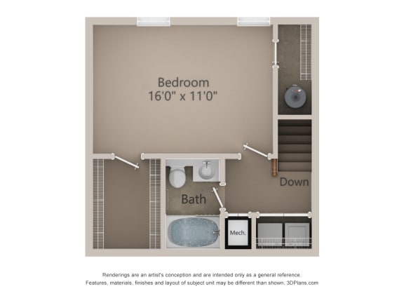 a floor plan of a 1 bedroom apartment