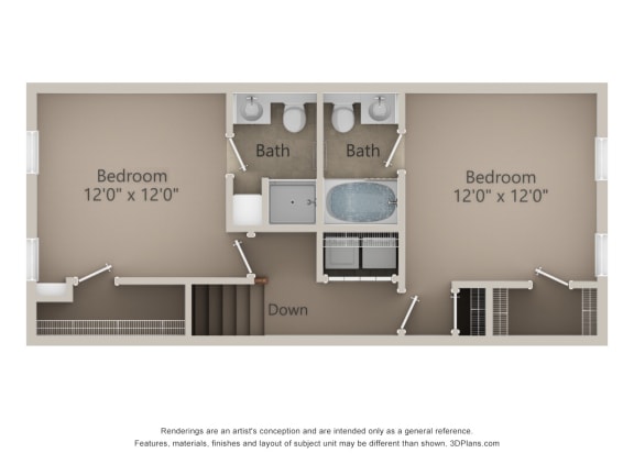 a floor plan of a 1 bedroom apartment