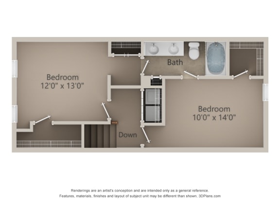 a floor plan of a bedroom apartment