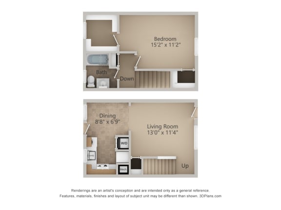 a floor plan for a 1 bedroom apartment with a living room and a dining room