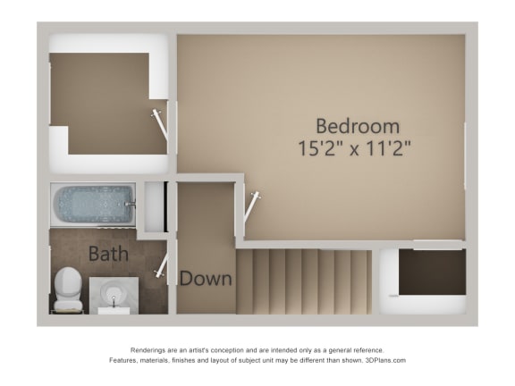 a floor plan for a 1 bedroom apartment with a bathroom and a bedroom with a bath