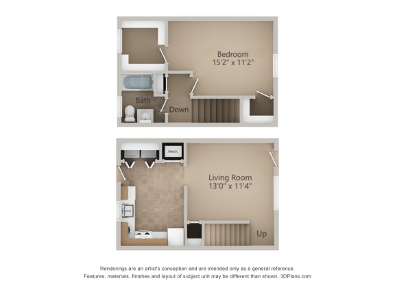 a floor plan for a 1 bedroom apartment with a living room and a bedroom with a bathroom