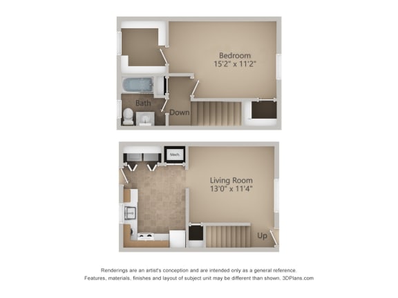 a floor plan for a 1 bedroom apartment with a living room and a bedroom with a bathroom