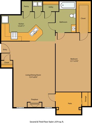 1 Bed 1 Bath Layout 5 at The Austin Apartments in Deptford, NJ