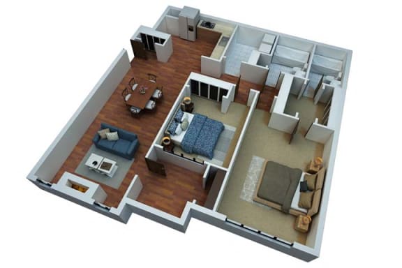 a floor plan with a living room and a dining room