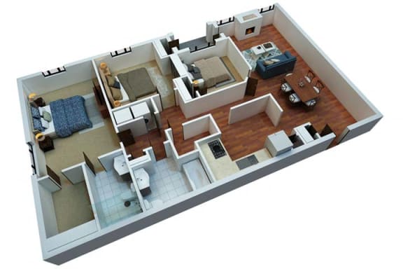 a floor plan with a bedroom and a living room at The Austin Apartment Homes, New Jersey