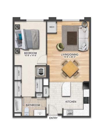 A1-1 Floor Plan at The Collings at the Lumberyard, Collingswood, NJ