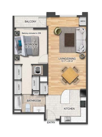 A2-1 Floor Plan at The Collings at the Lumberyard, New Jersey, 08108