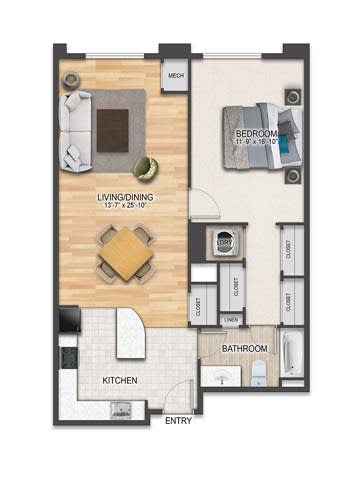 A2A -1 Floor Plan at The Collings at the Lumberyard, Collingswood, 08108