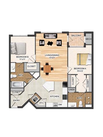 B1-1 Floor Plan at The Collings at the Lumberyard, Collingswood