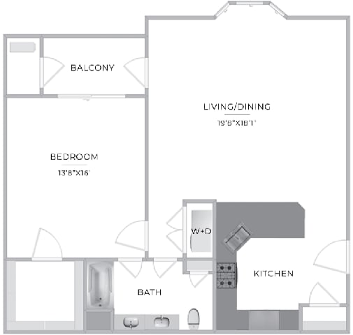 1 bedroom 1 bathroom C at Merion at Cross Keys Apartments, Williamstown