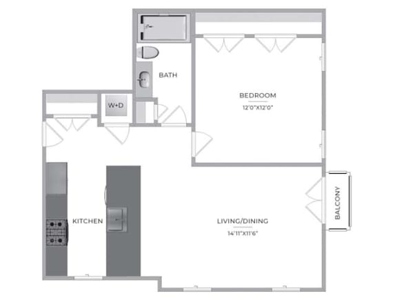 Floor Plan  Carillon Woods One Bedroom  at Carillon Woods, Delaware, 19966
