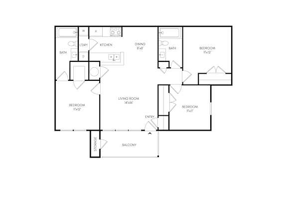 A black and white image of a house floor plan.