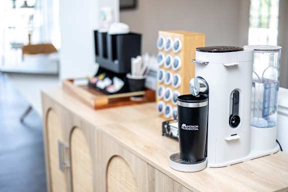 A coffee maker at Eagle Ridge Apartments, Monroeville, PA