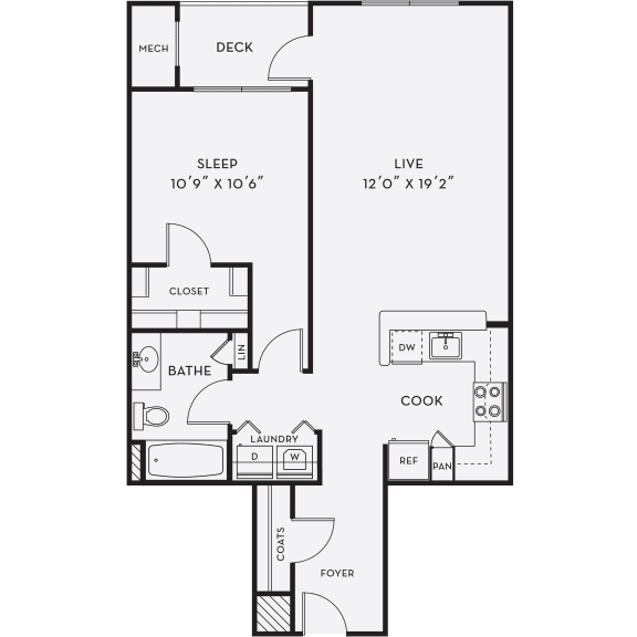 A2 Floor Plan at Merion Milford Apartment Homes, Connecticut