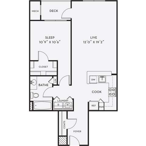 A2 Floor Plan at Merion Milford Apartment Homes, Connecticut