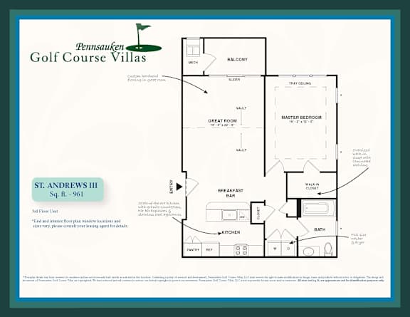 St.Andrews III Floor Plan at North Pointe Apartments, New York