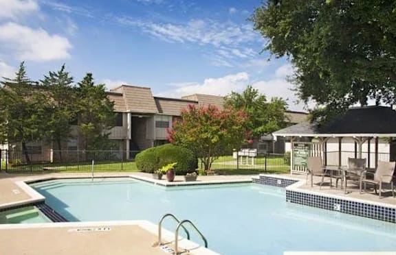 Sparkling swimming pool at Garden Park in Irving, TX