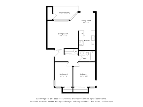 A black and white drawing of a house layout.